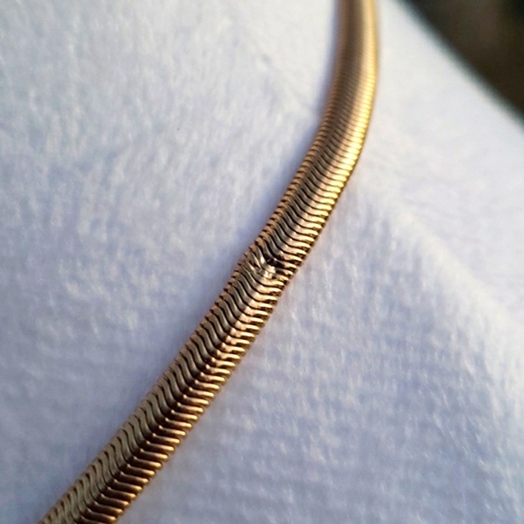 15. Gold Plated Herringbone Necklace with Lobster Clasp - Picture 4 of 7